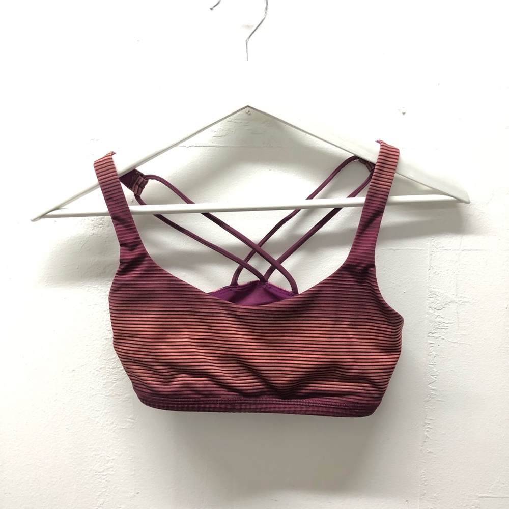 Lululemon Free To Be Bra Simply Radiant Pink Paradise Black / Red Grape Size 4